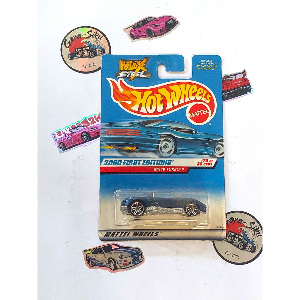 HOT WHEELS BLUECARD MX48 TURBO 2000 FIRST EDITION RARE FREE PROTEKTOR