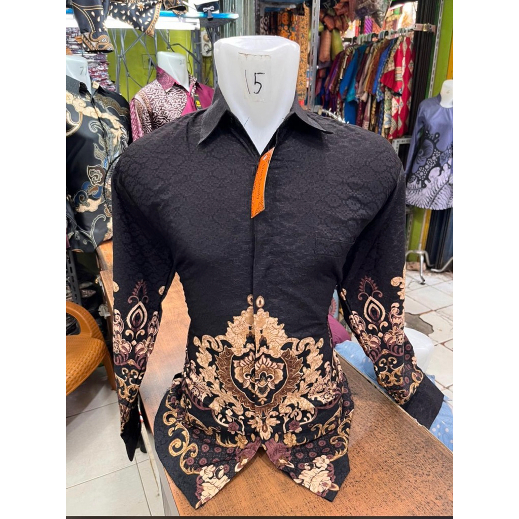 BATIK DOBBY HITAM|  BATIK SUTRA DOBBY | DOBBY HALUS