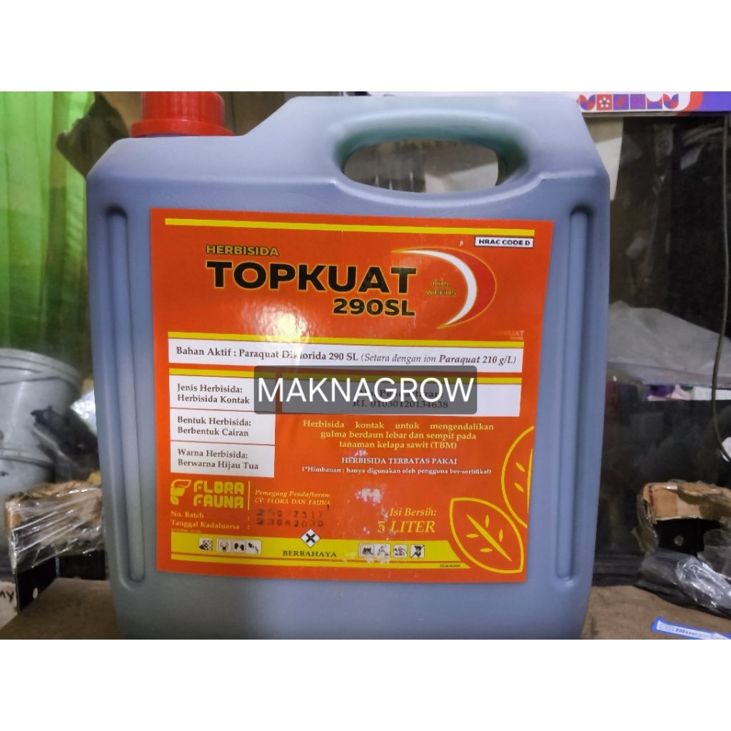 Herbisida kontak TOP KUAT 290 SL Racun rumput 5 liter