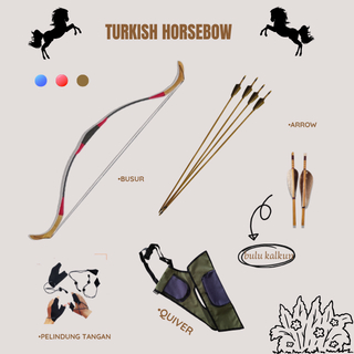 Paket Lengkap Turkish Horsebow Busur Panah Dewasa Lbs 30