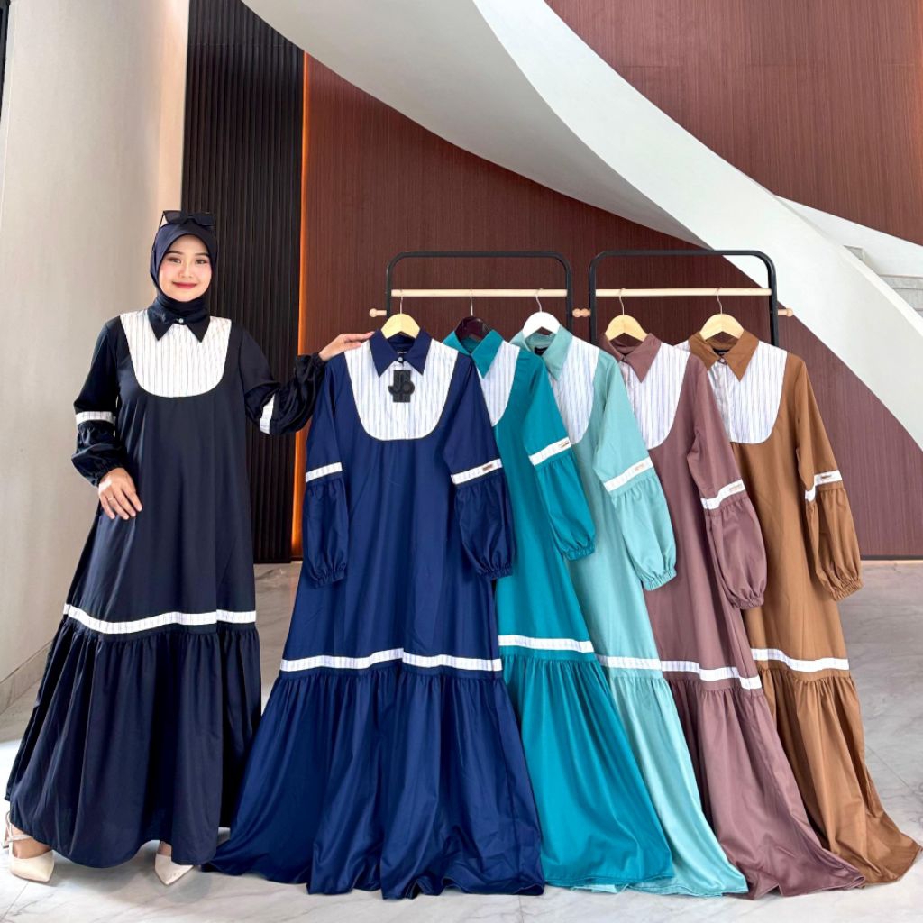 Maura Dress Journey | Gamis Toyobo Kekinian Premium | Dress Muslim Wanita Adem Tidak Menerawang