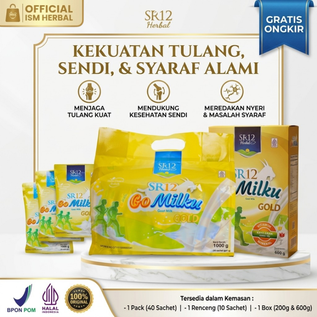 SR12 GoMilku Gold Susu Etawa Premium BPOM Original Isi 40 Sachet & Renceng Makassar