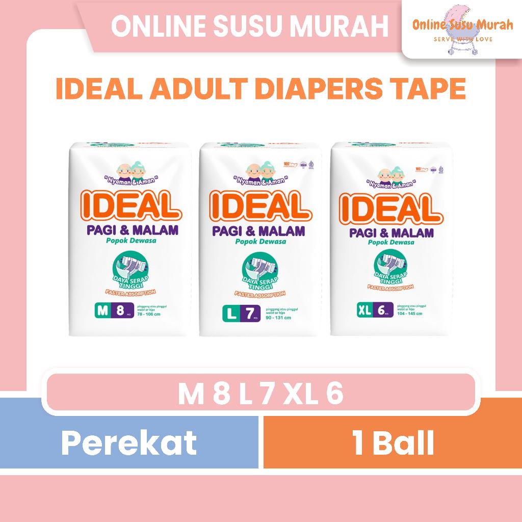 IDEAL ADULT DIAPERS TAPE M8 L7 XL6 PPKS