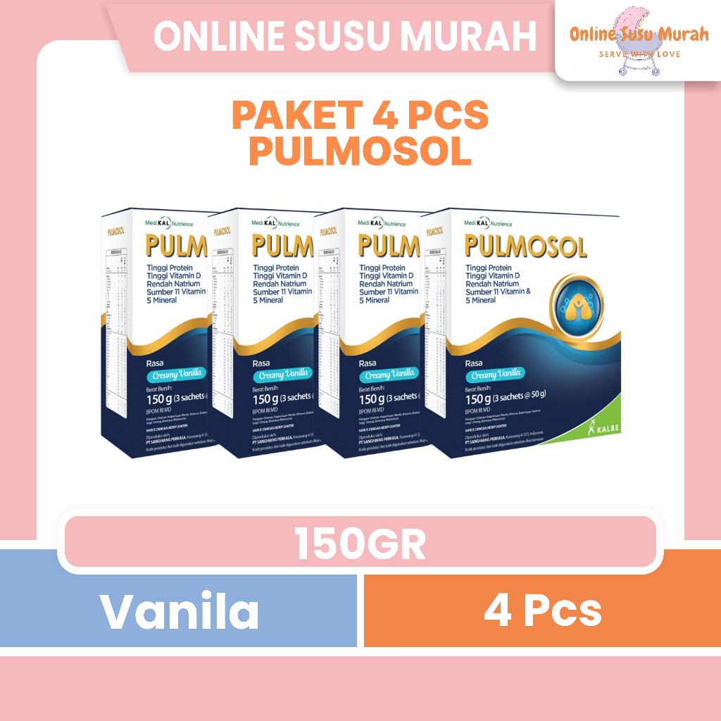 PULMOSOL PAKET 4 KOTAK VANILA 150 GR SUSU DEWASA 150GR SSKD