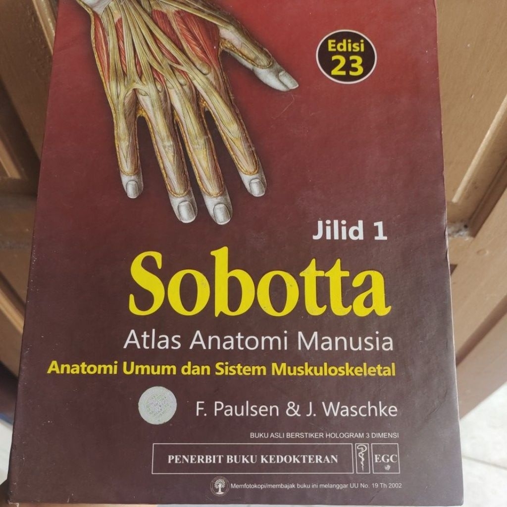 (Preloved) Buku Sobotta Atlas Anatomi Manusia Anatomi Umum dan Sistem Muskuloskeletal Jilid 1 Edisi 