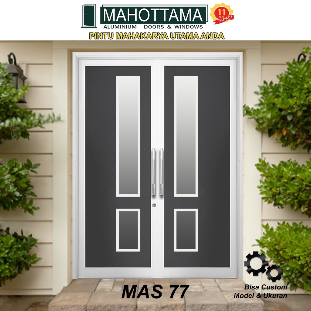MAHOTTAMA MAS77 - Pintu Aluminium Rumah Utama Minimalis 174 x 215