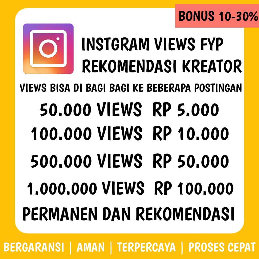 Instagram Views Termurah Real Aktif Permanent
