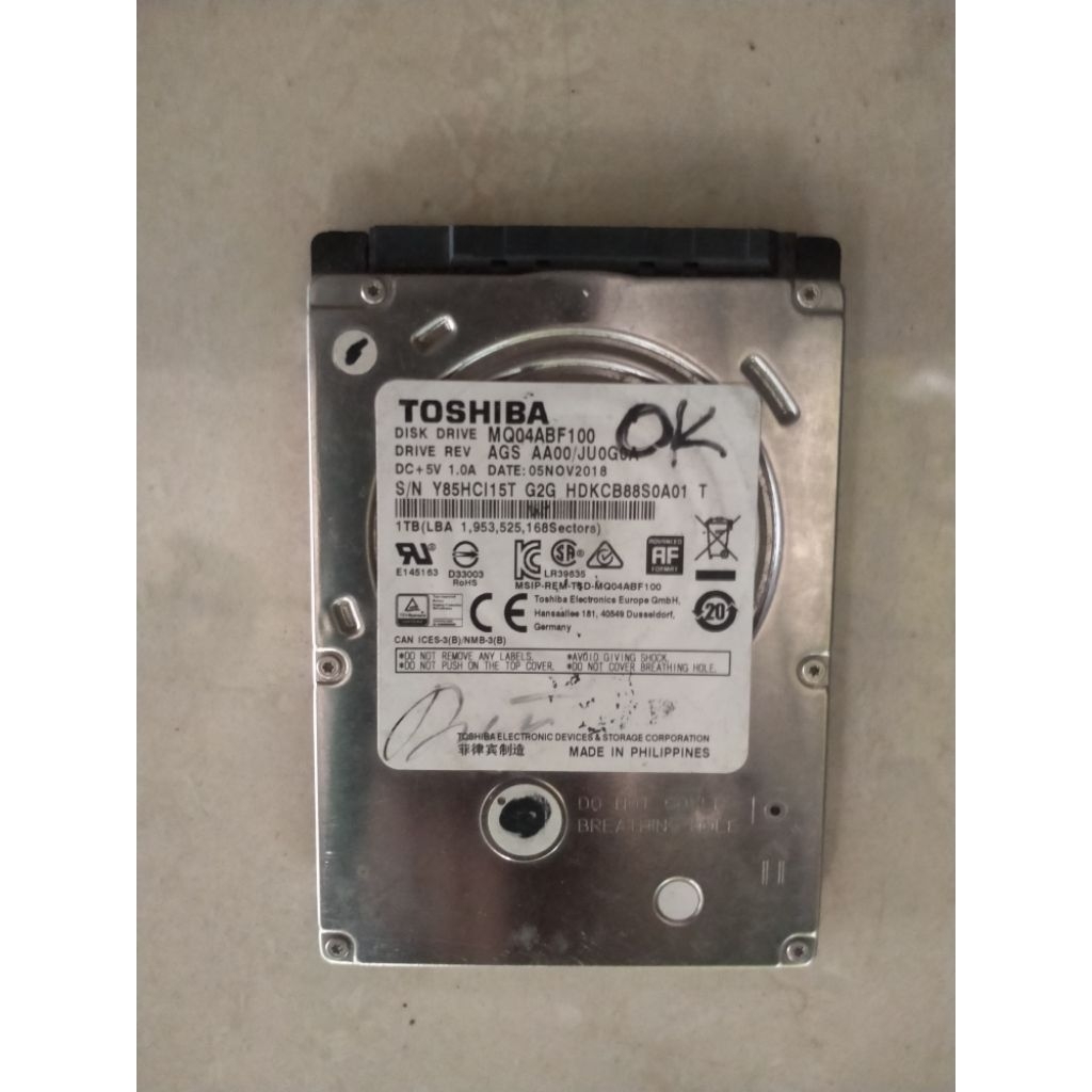 Jual Hardisk Internal Laptop Toshiba