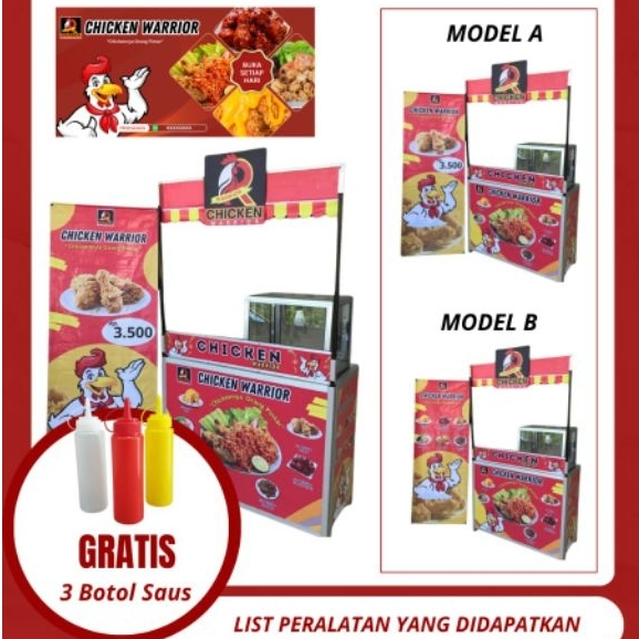 Paket Usaha Super Lengkap Fried chicken Kemitraan Chicken Warior Pemula Murah/HAKI/Kekinian/Promo