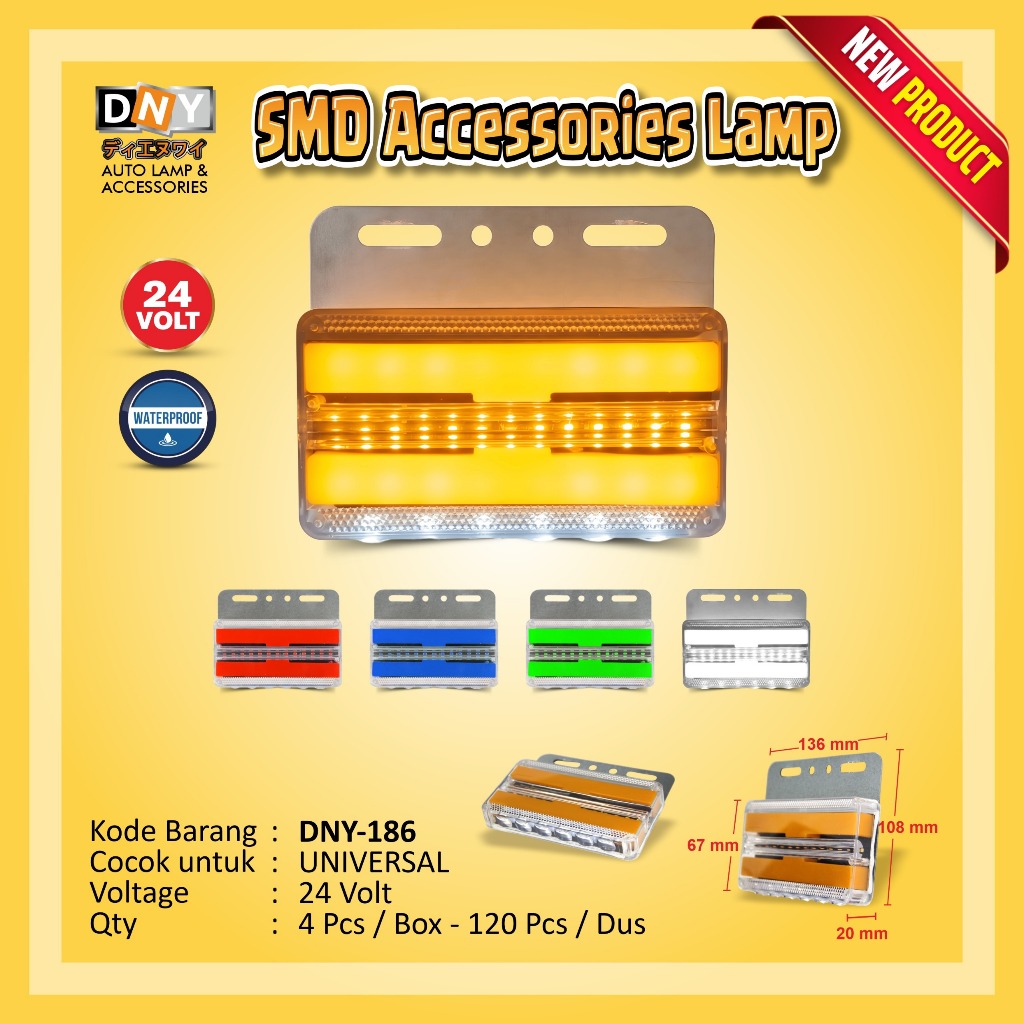 DNY Lampu Aksesoris Mobil 24VOLT Sparepart Truck Kualitas Tinggi Waterproof LED -186