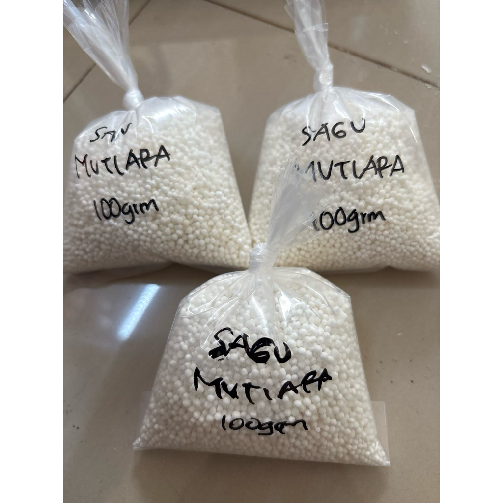 Sagu Mutiara Thailand Kecil Repack 100grm/ Sagu Mutiara Putih Kecil Repack 100grm/ Sagu Mutiara