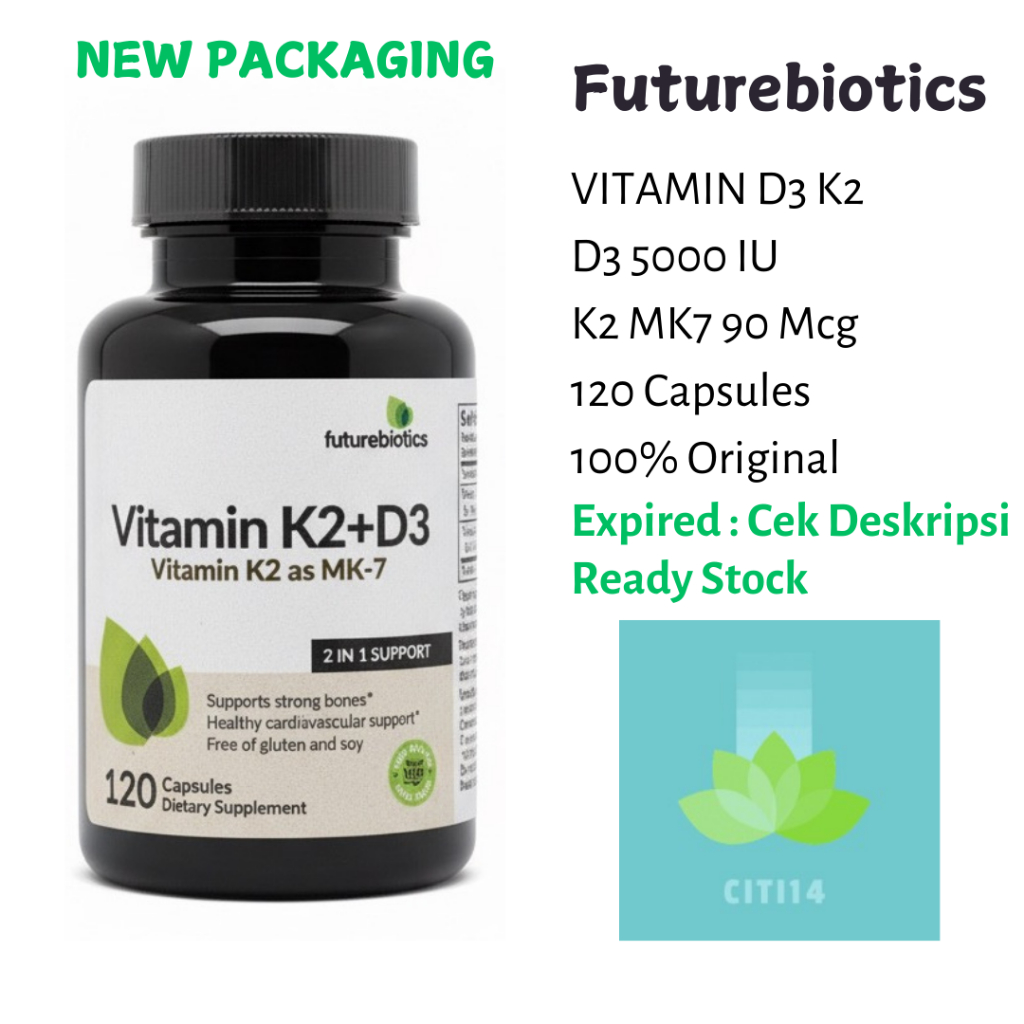 K2+D3 120 CAPS K2 MK-7 100MCG D3 5000IU FUTUREBIOTICS VIT K2&D3 100MCG 5000IU 5000IU