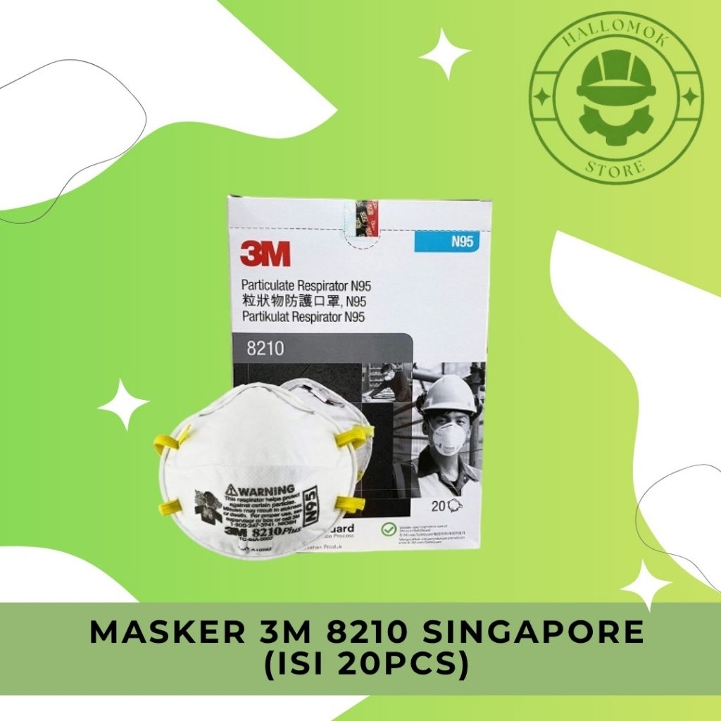 Masker 3M N95 8210 Singapore (Isi 20 Pcs)