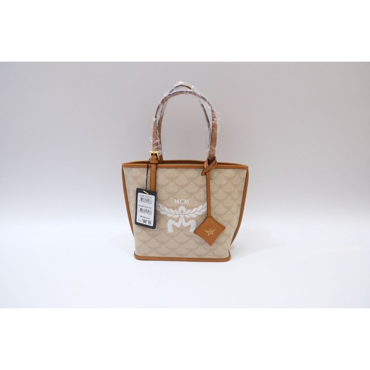 MCM Himmel Mini Lauretos Tote Bag Beige