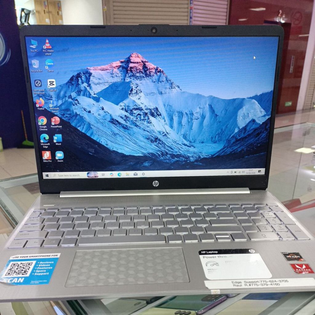 Laptop HP 15 ef0023dx Ryzen5 3500 RAM 12GB SSD 256GB 15.6inc Windows office siap pakai