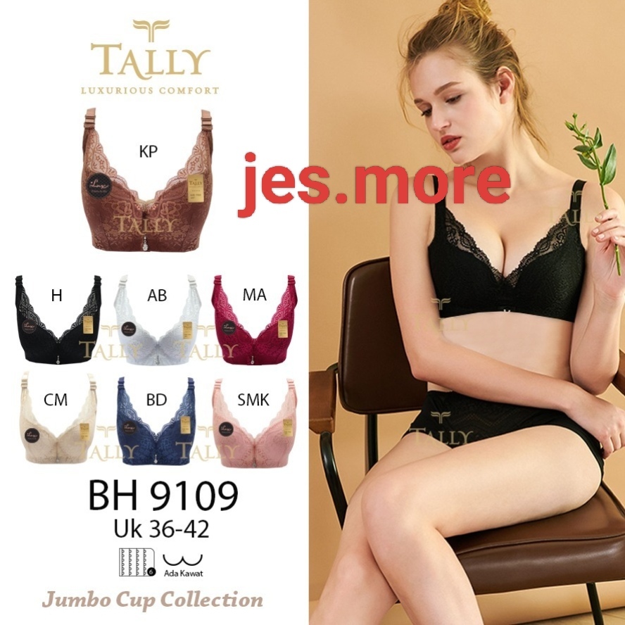 TALLY 9109 Bra BH Berkawat Busa Tipis Cup C  Kait 6 Penekan Lemak sz 36 - 42