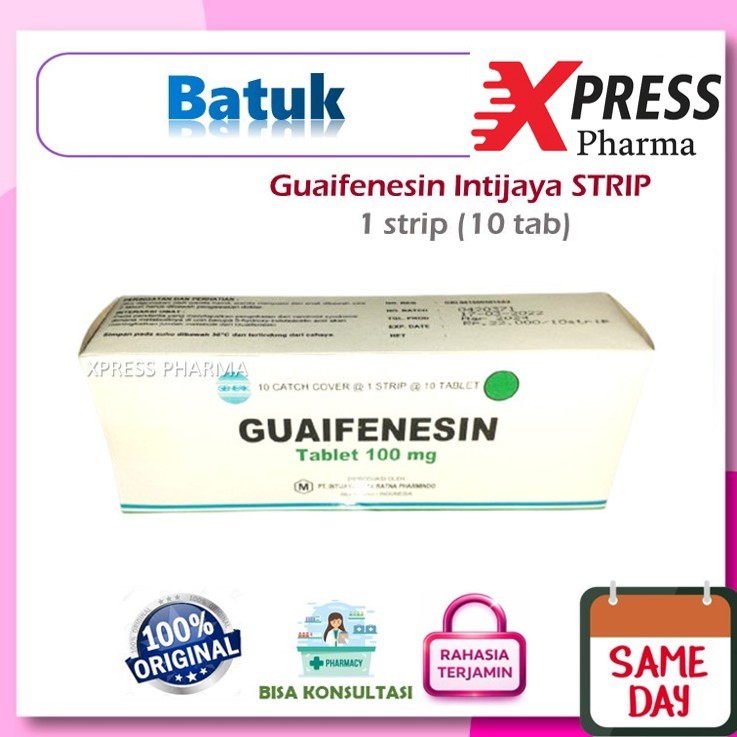 XPRESS  Guaifenesin GG  STRIP isi 10 tablet Obat Batuk Berdahak Kaplet Guaiafenesin Guaiphenesin Gua