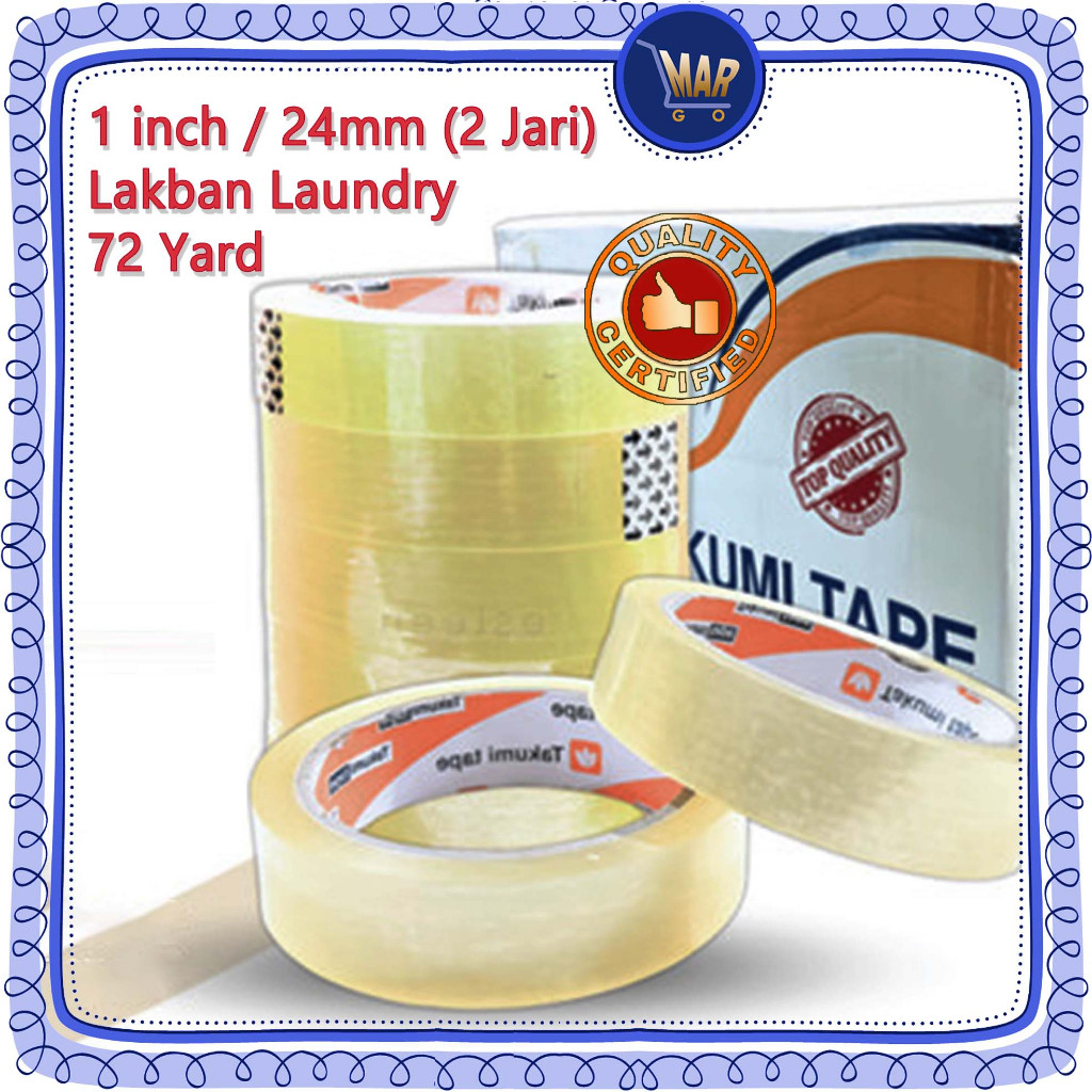 Lakban Bening Isolasi 2 Jari 1 inch 24 mm Laundry Selotip isolasi Plakban Tebal packing Takumi