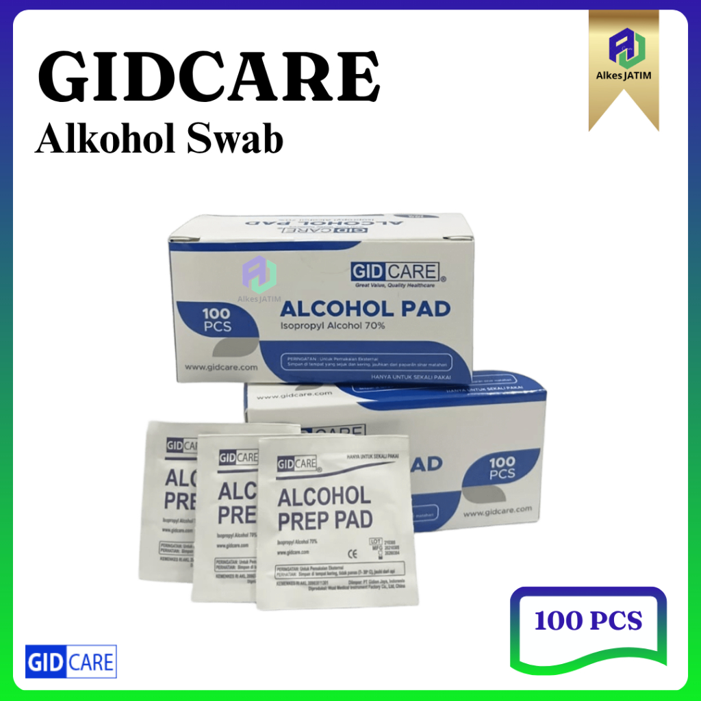GIDCARE Alkohol Swab / Tissue Alkohol Box Isi 100 Pcs