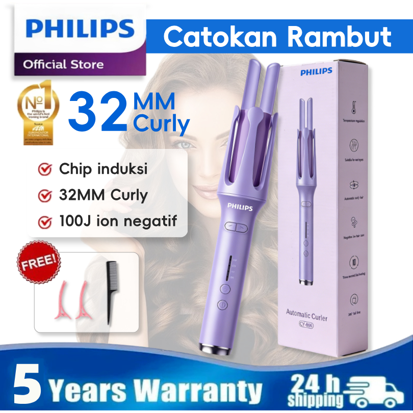 Catokan Rambut 32mm Curly Otomatis Pengeriting Rambut Catokan Tahan Lama Keriting Catok Alat