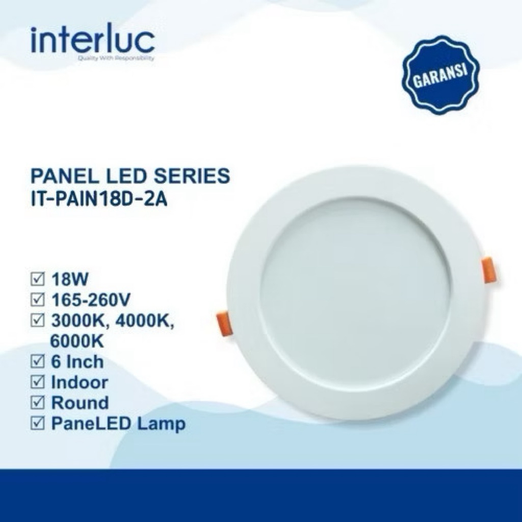 INTERLUC DOWNLIGHT LED LAMPU PANEL 18 WATT