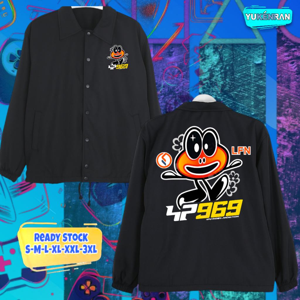 JAKET COACH STREETWEAR OTOMOTIF LFN HP 969 DESIGN SIMPLE BAHAN WATERPROOF