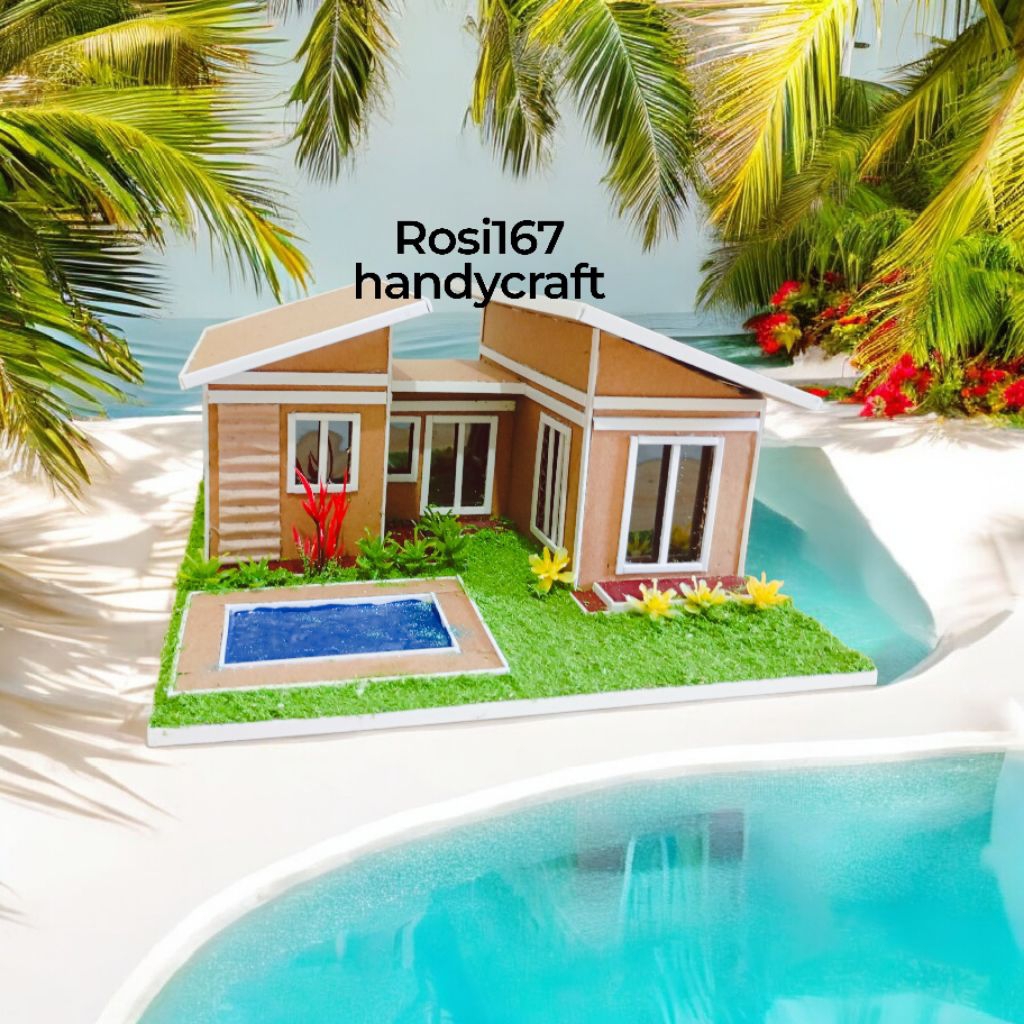 miniatur/maket rumah kardus