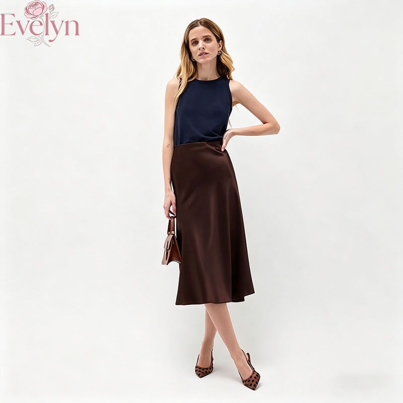 Evelyn Rok model A-line, rok wanita, rok A-line modern