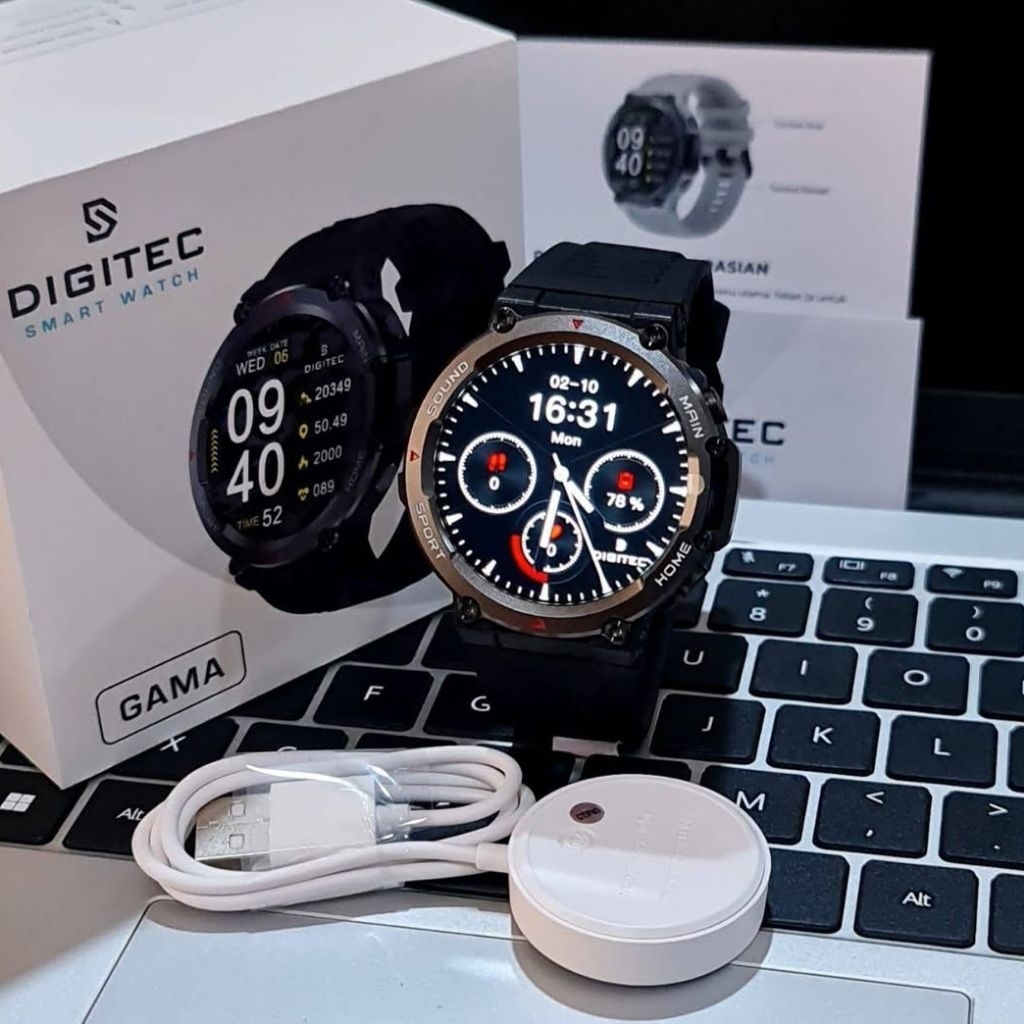 Original 100% Jam Tangan Pria Digitec GAMA Smartwatch Rubber Strap Garansi Resmi 1 Tahun