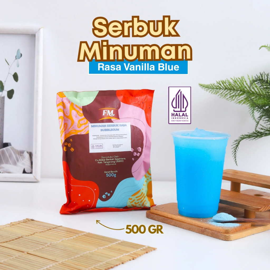 [Serbuk Minuman Rasa Vanilla Blue] FM POWDER RASA VANILLA BLUE -  BUBUK MINUMAN RASA BUBUK MINUMAN P