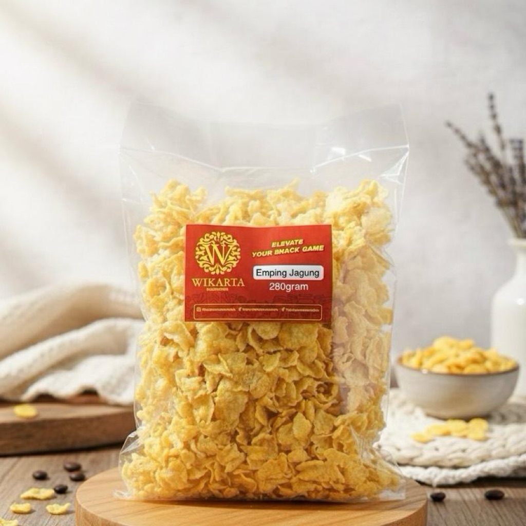 EMPING JAGUNG GURIH jagung geprek olahan jagung camilan kiloan marning geprek 280gram Emping Jagung 