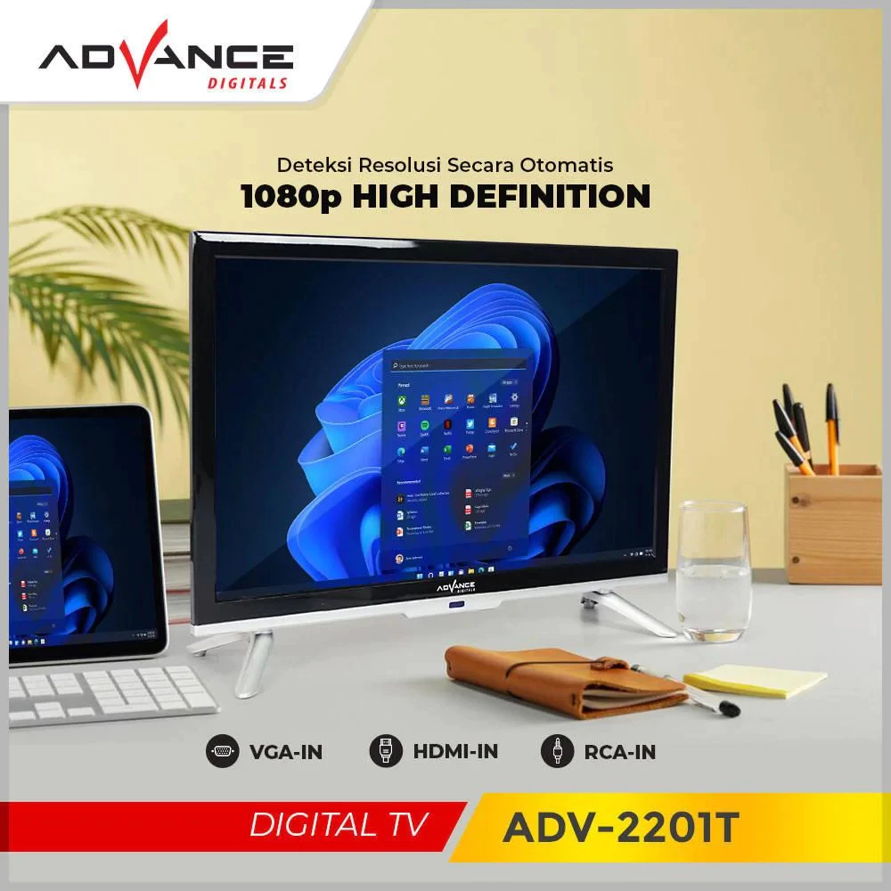 Advance LED Digital TV 22" HD ADV-2201T USB Movie DVB-T2 22Inch 2201