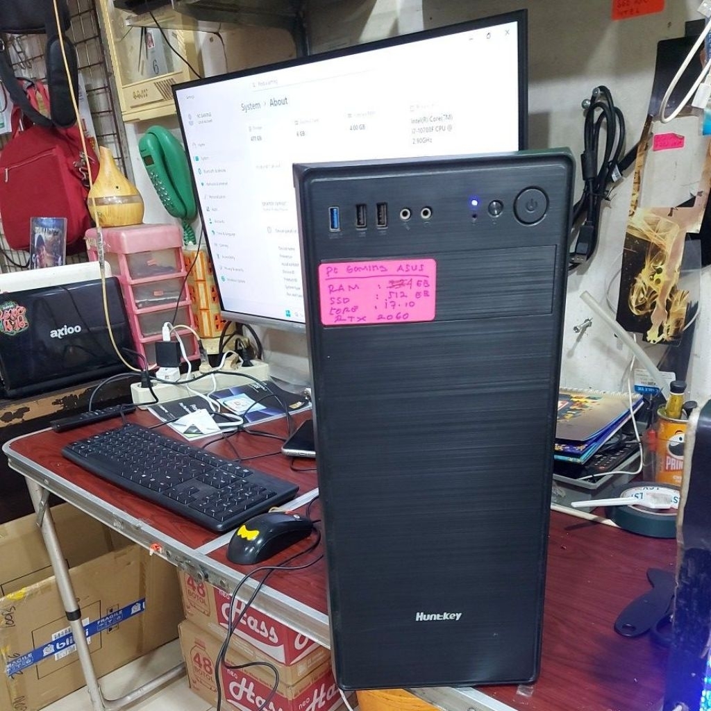 pc huntkey core i7 10700F ram 4 gb ssd 512gb rtx 2060