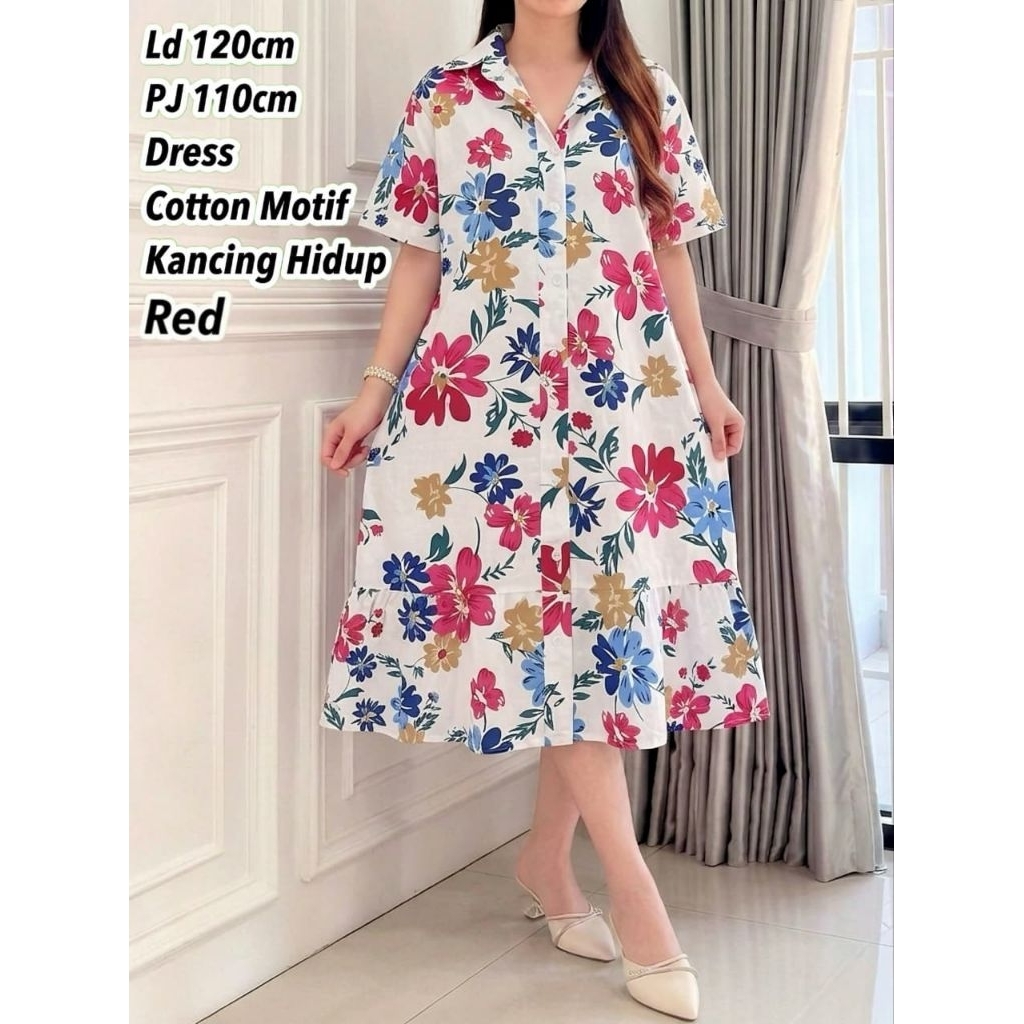 Dress Katun Stretch Premium bordir jumbo
