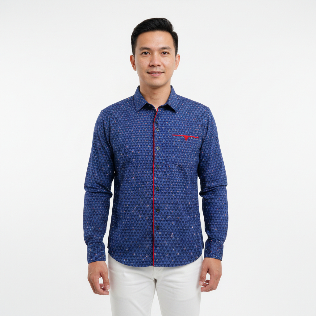 Kemeja Pria Lengan Panjang Kasual IEBE A3AH8005