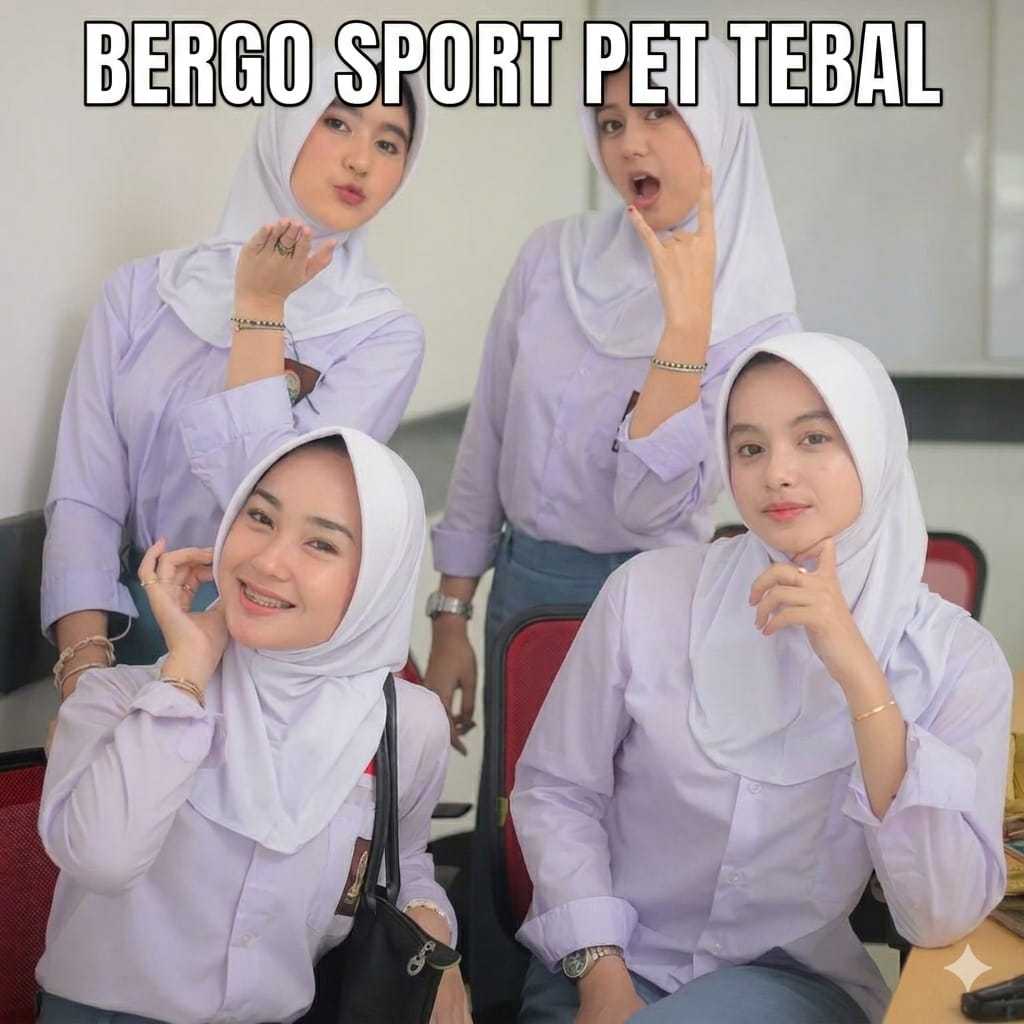 Hijab Bergo sport sekolah SMP/ SMA ukuran S, | Jilbab bergo sport warna hitam putih coklat Pramuka |