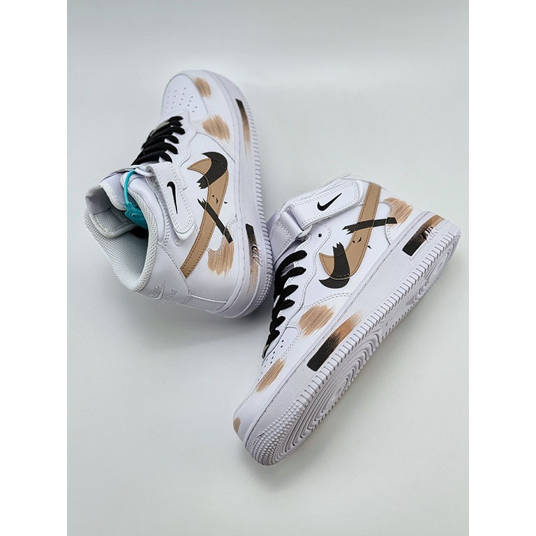 Air Force 1 Mid 07 Putih Hitam Coklat 3