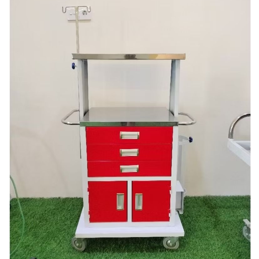 Troli emergency duluxe new - emergency trolley alkes - troli emergensi new medis