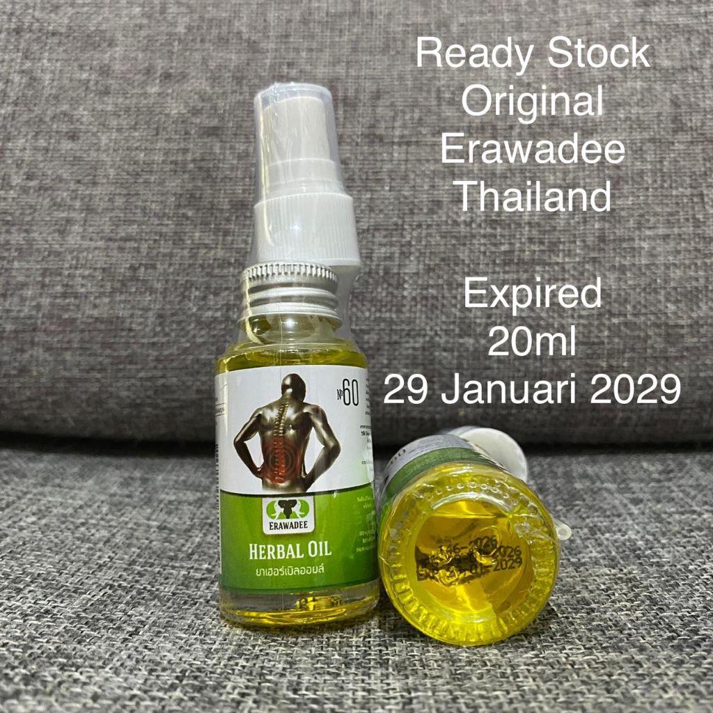 Erawadee 60 Herbal Oil Original Erawadee Thailand / Erawadee Herbal Spray No. 60 85 ml / 20 ml Origi
