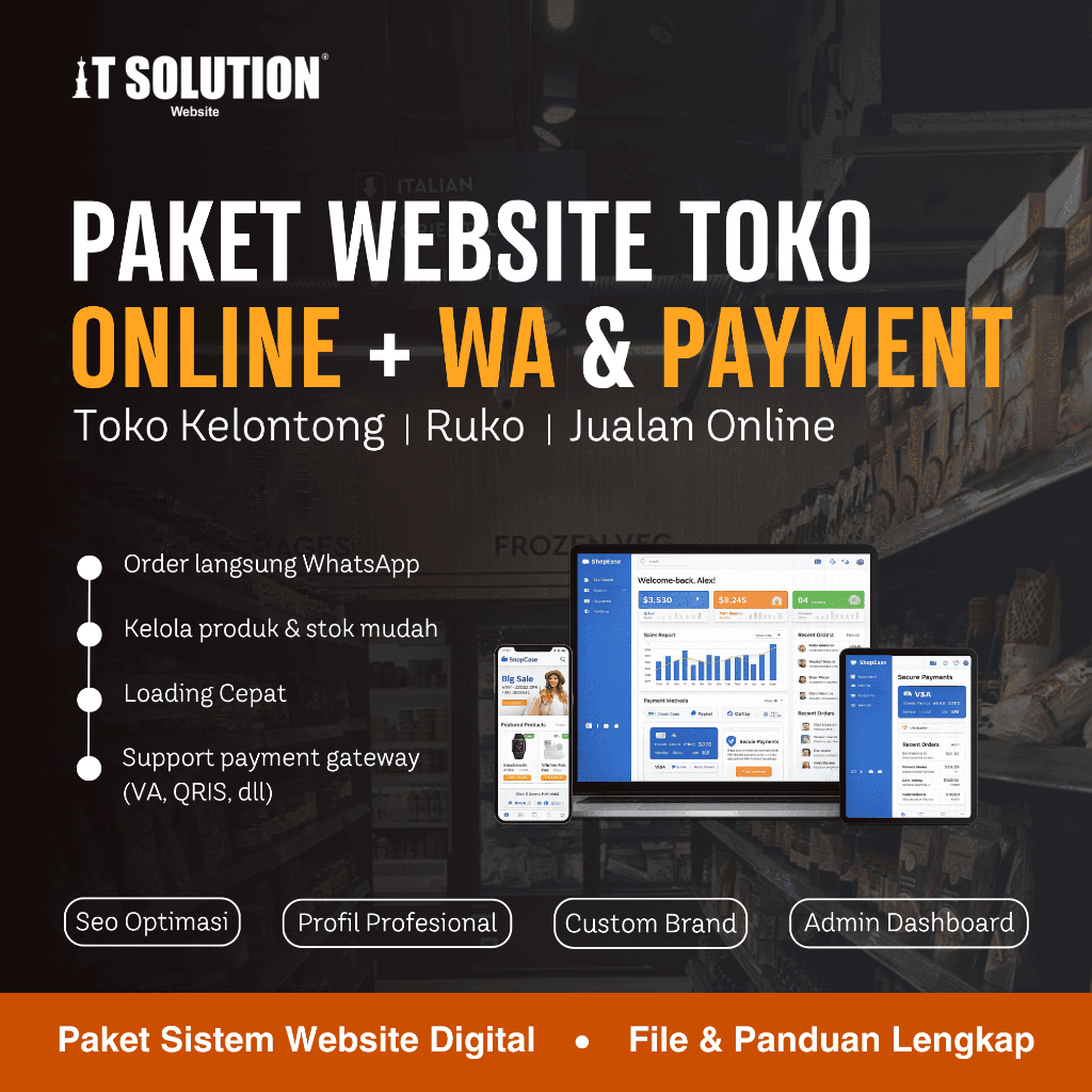 Paket Website Toko Online + WhatsApp + Payment Gateway – Website Online Shop Siap Pakai & Terima Pem