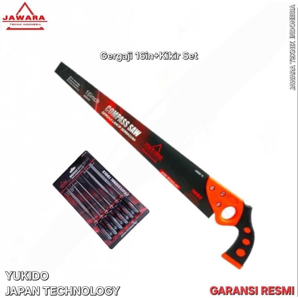 Paket Gergaji Kayu Manual satu Set dengan Kikir Multifungsi 6pcs Original Bergaransi Resmi