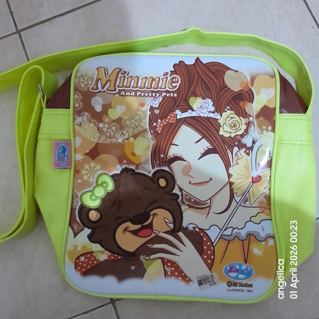 Tas selempang sling bag Minmie kuning ori