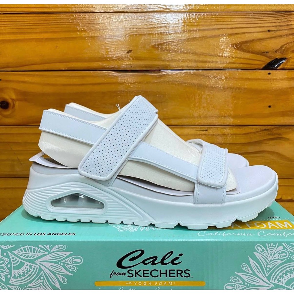 SENDAL SKECHERS WANITA SKECHERS SANDAL SKECHERS SANDAL UNO SUMMER STAND 119300 FULLWHITE COD ORIGINA