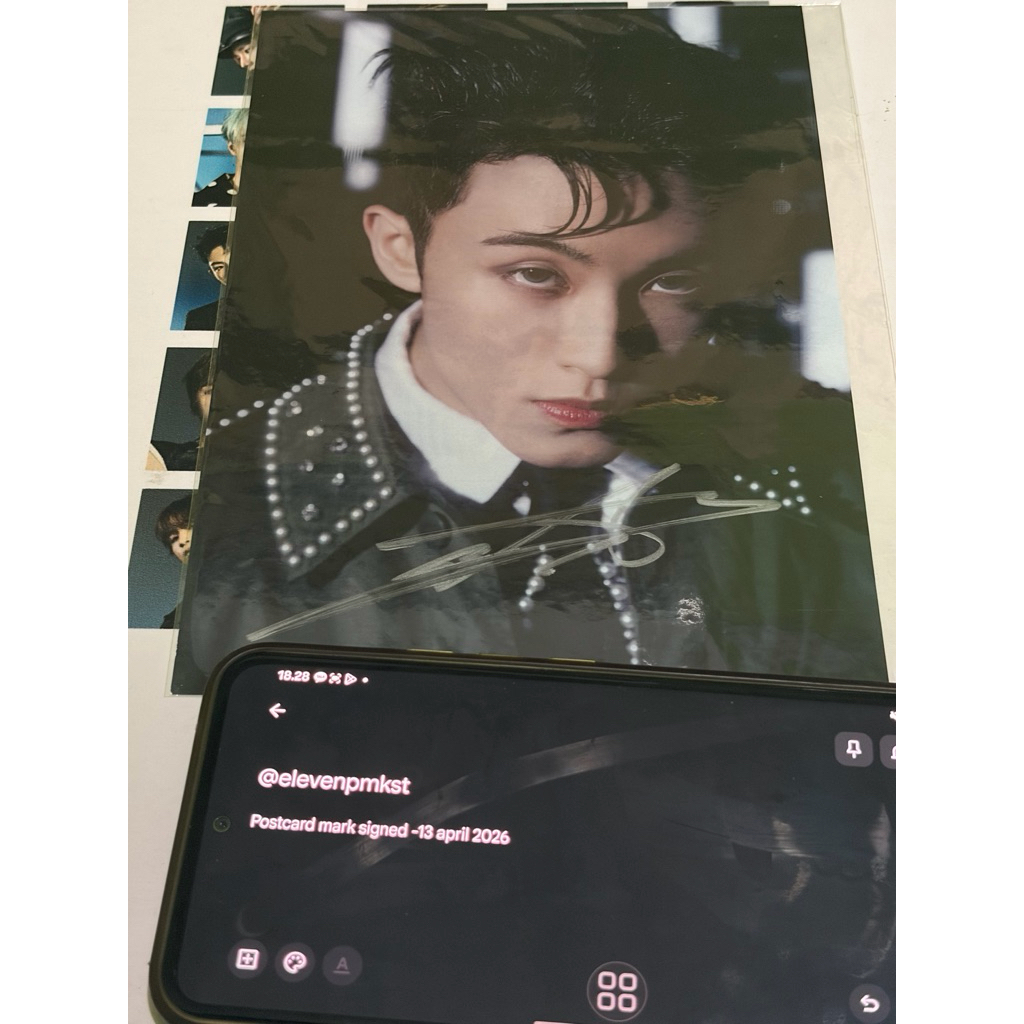 postcard signed mark lee tanda tangan sign nct 127 dream event