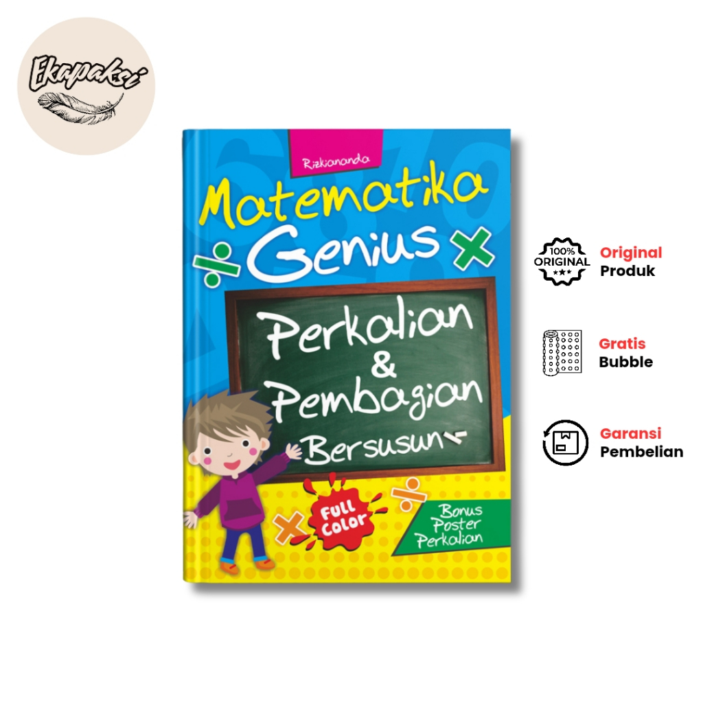 Buku Matematika Genius Perkalian dan Pembagian Bersusun - Bonus Poster Perkalian