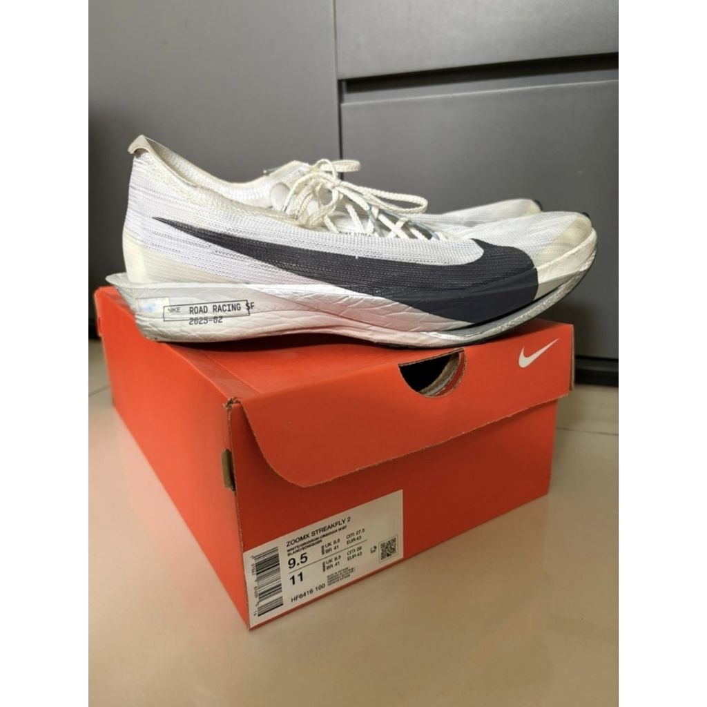 Sepatu Lari Running Shoes Nike ZoomX Streakfly 2 Streak Fly 2 size EU 43 putih white gridiron