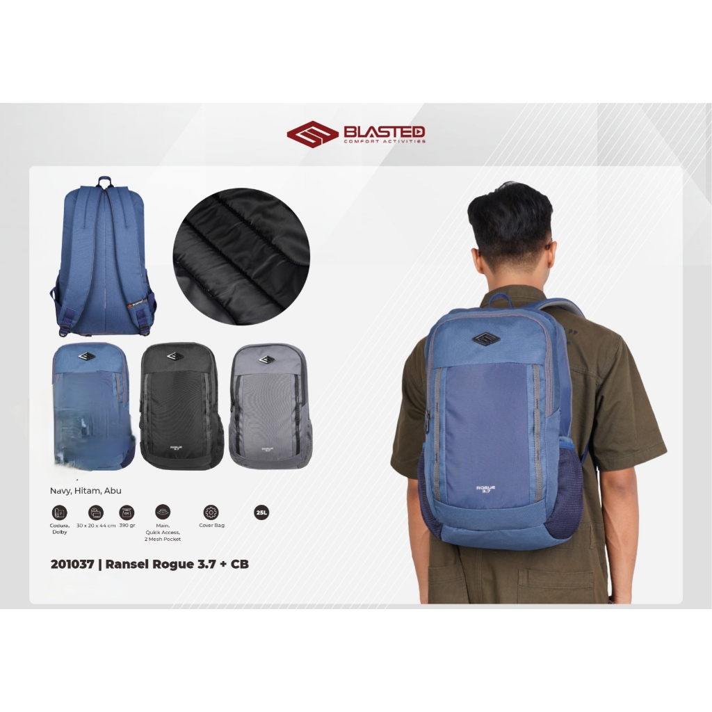 Tas Pria Ransel Blasted Rogue 201037 Sekolah Kuliah Dewasa Laptop Backpack