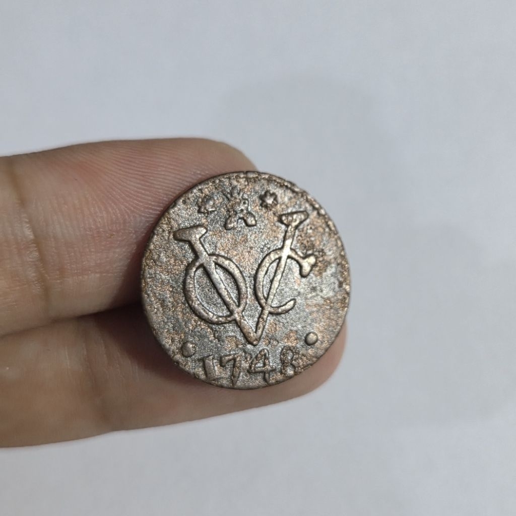 Koin Kuno VOC 1748 Asli Uang Lama Belanda Koleksi Antik Rare Numismatik