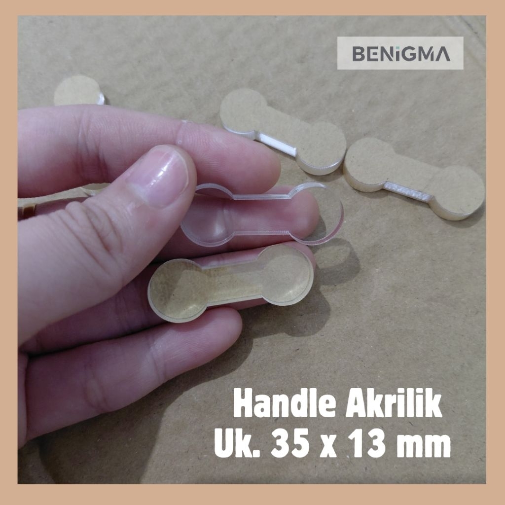 Tarikan Laci Akrilik | Handle Box Akrilik | Kenop Laci Transparan Uk. 35mm x 13mm