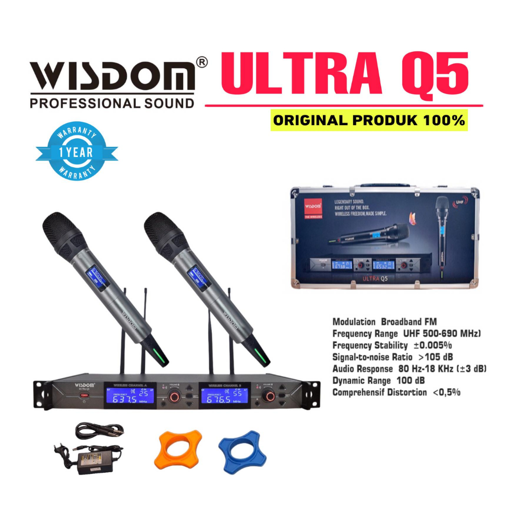 Mic Wisdom Ultra Q5 Wireless Microphone 2-Channel Wisdom Q-5 - Original